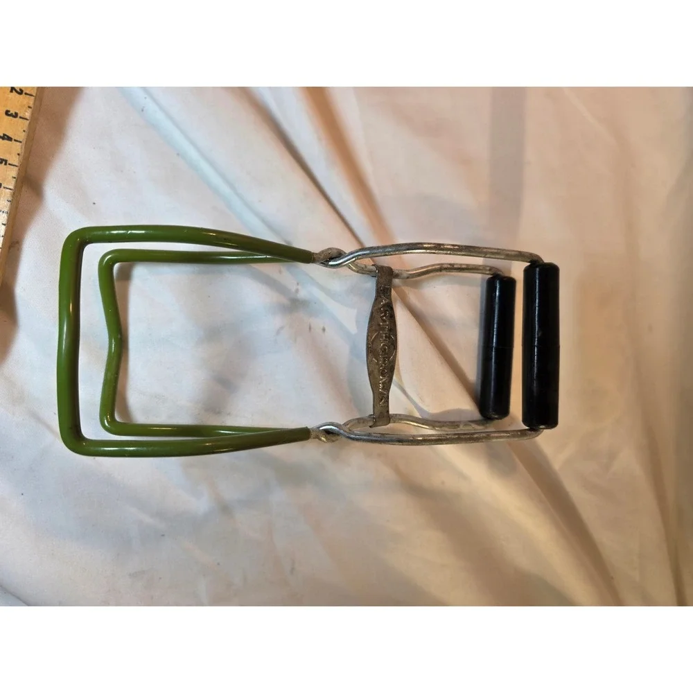 Vintage Earthgrown Jar Lifter Canning Tool Green Vinyl Grips Chrome Farmhouse
